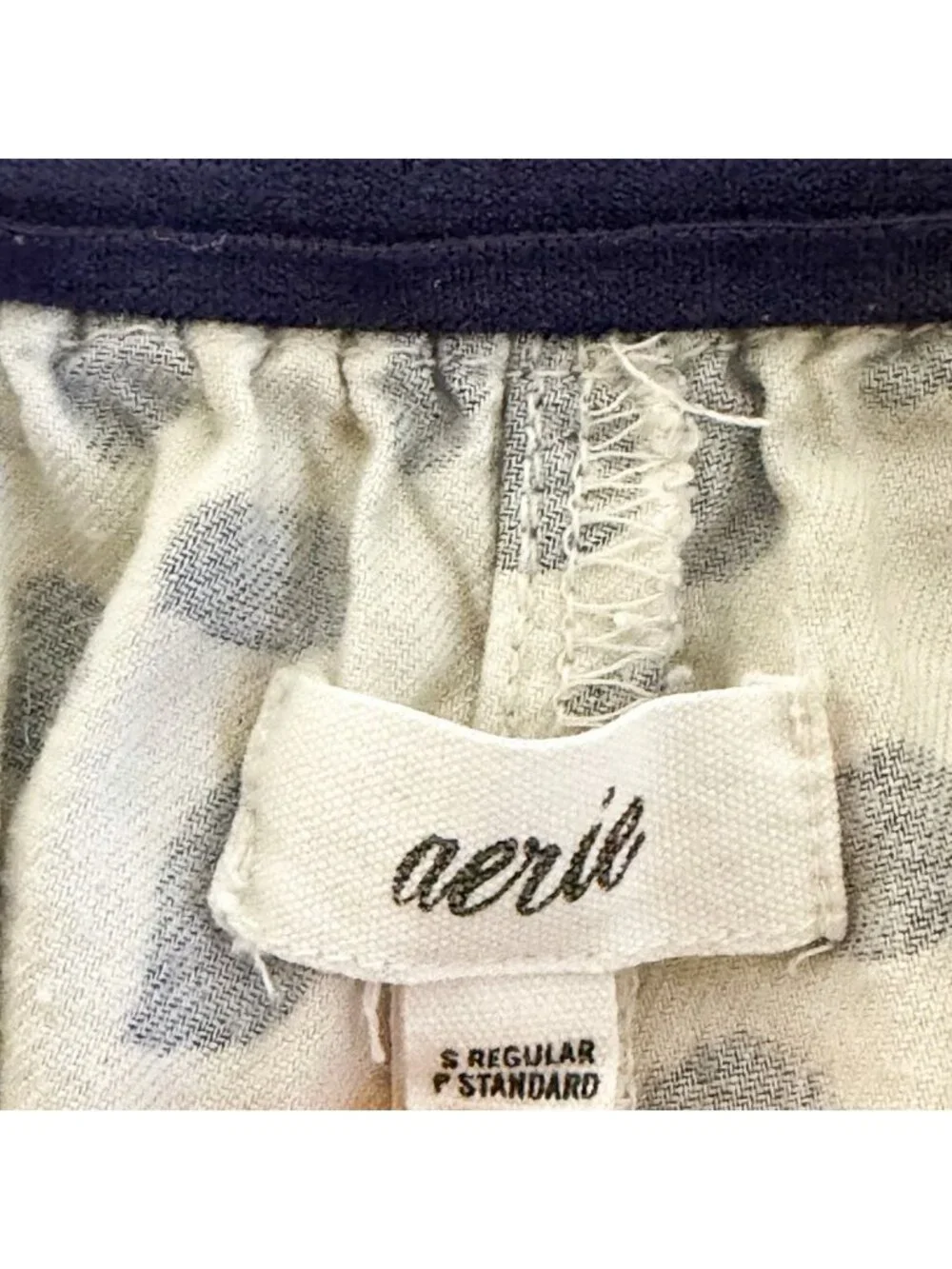 Aerie Flannel Skater Pajama Pants Toasted Coconut Print Size Small